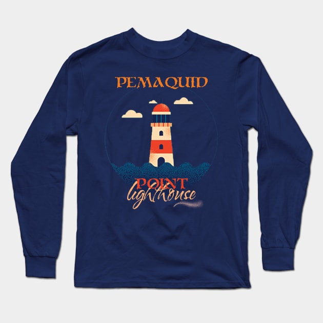 Pemaquid point lighthouse Long Sleeve T-Shirt by TeeText